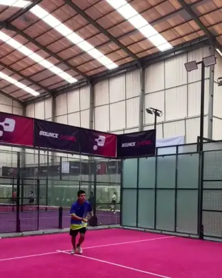 A player on the pink court